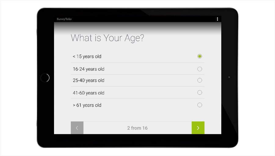 Platform screenshot with age question